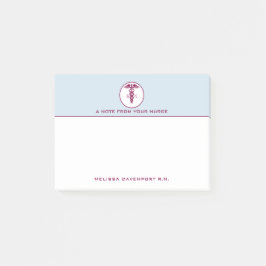 Notas Post-it® Símbolo médico simple de enfermería de Caducto Roj