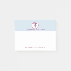 Notas Post-it® Símbolo médico simple de enfermería de Caducto Roj