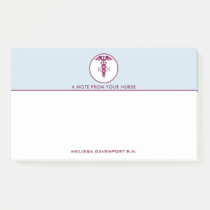 Notas Post-it® Símbolo médico simple de enfermería de Caducto Roj