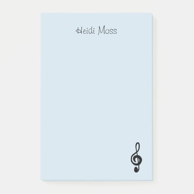 Notas Post-it® Símbolo musical Treble Clef Blue (Anverso)