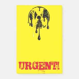 Notas Post-it® Símbolo nuclear radiactivo del peligro de la
