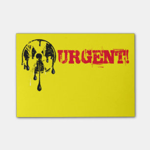 Notas Post-it® Símbolo nuclear radiactivo del peligro de la