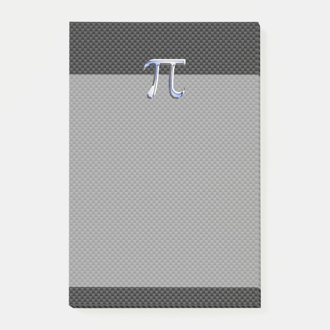 Notas Post-it® Símbolo plateado cromado como Pi en la impresión d (Anverso)