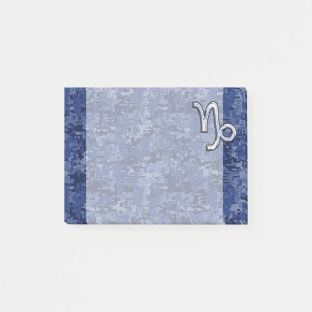 Notas Post-it® Símbolo zodiaco de Capricornio sobre camo digital  (Anverso)