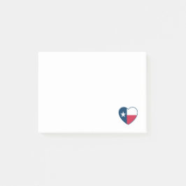 Notas Post-it® Símbolos de Texas, Bandera de Texas, corazón