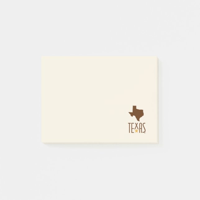 Notas Post-it® Símbolos de Texas, Estado de Texas, marrón (Anverso)