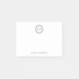 Notas Post-it® Simple 2 Círculo Inicial Monogramado