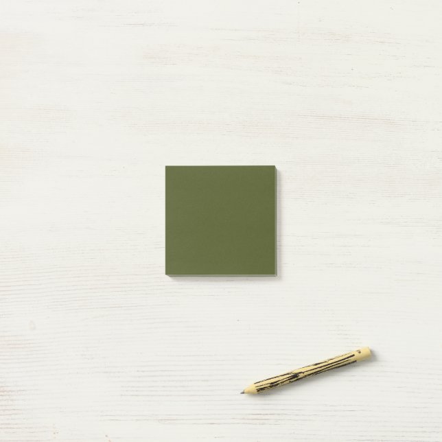 Notas Post-it® Simple 3" x 3" Verde Ejército (Escritorio)