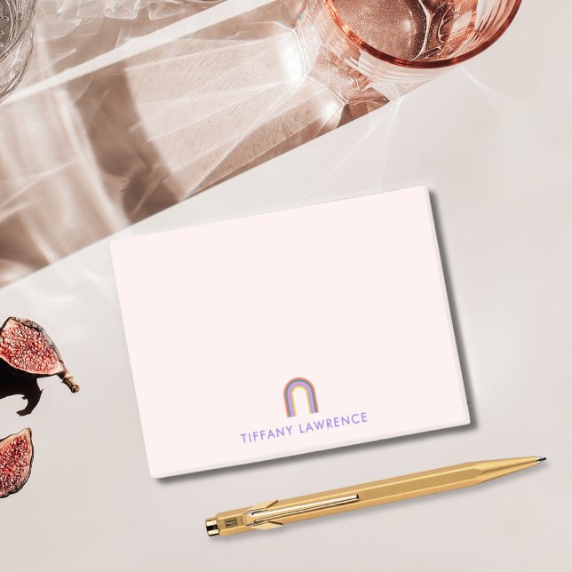 Notas Post-it® Simple arcoiris Rubor rosa personalizado (Simple Rainbow Blush Pink Personalized Post-it Notes
)