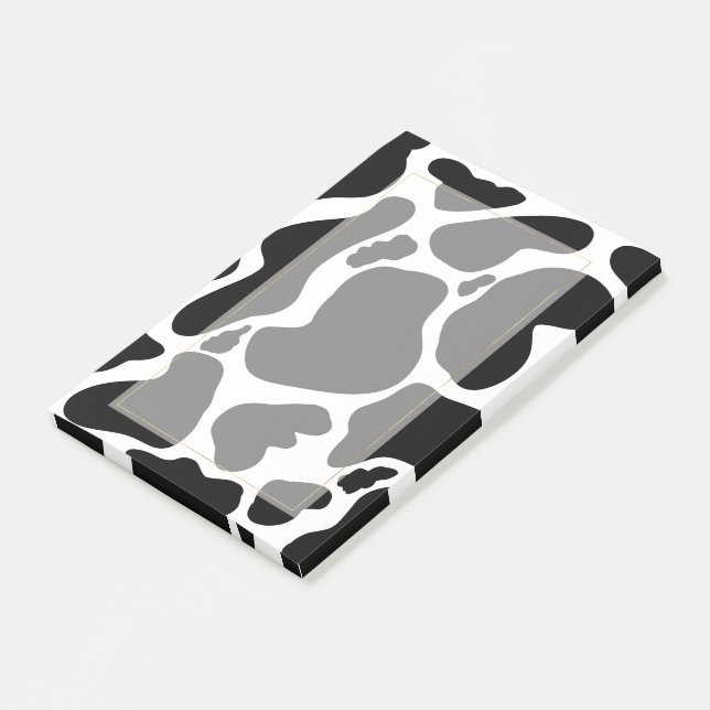 Notas Post-it® Simple Black Cow Spots Animal (En perspectiva)