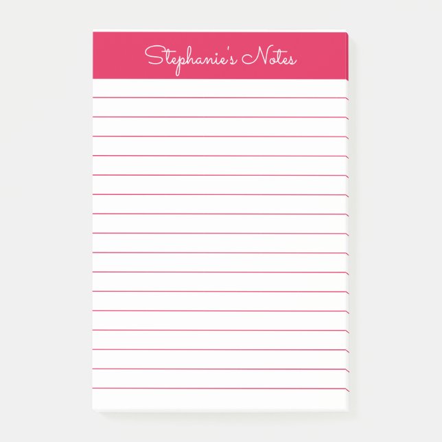 Notas Post-it® Simple Cherry Red Lin Personalizado (Anverso)