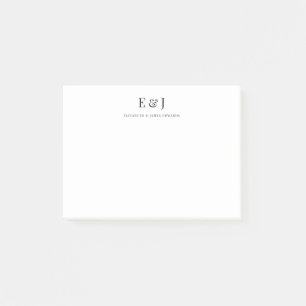 Notas Post-it® Simple Classic Elegante Ampersar y Pareja Inicial