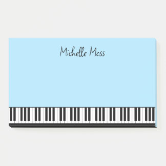 Notas Post-it® Simple Cute Musical Piano Teclado Azul pálido