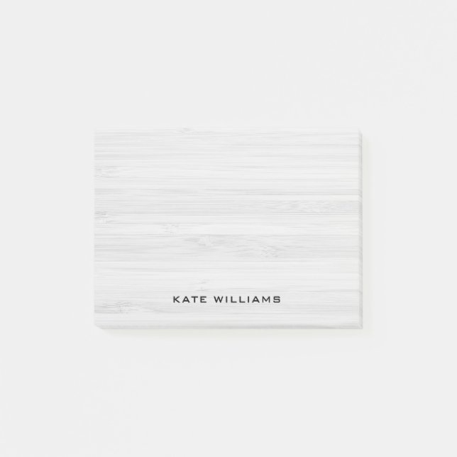 Notas Post-it® Simple Elegante Personalizado Madera Blanca (Anverso)