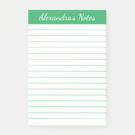 Notas Post-it® Simple Elegante Verde Personalizado