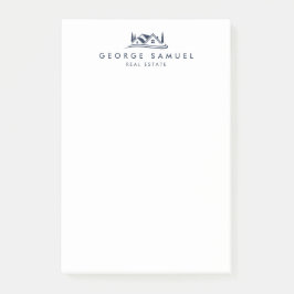 Notas Post-it® Simple Home Logo Navy Blue Realtor, Real Estate