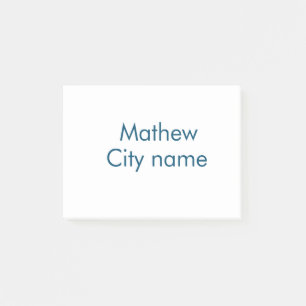 Notas Post-it® simple letra inicial monograma añada su nombre