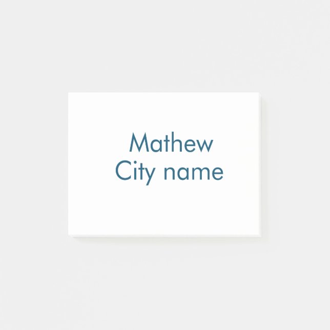 Notas Post-it® simple letra inicial monograma añada su nombre (Anverso)