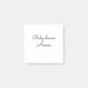 Notas Post-it® simple minimal agrega tu nombre texto baby shower 