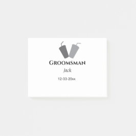 Notas Post-it® SIMPLE MINIMAL añada tu nombre personalizado groom