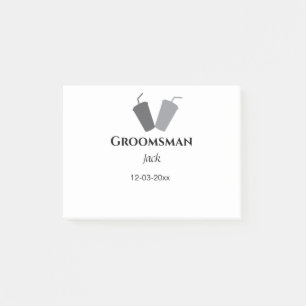 Notas Post-it® SIMPLE MINIMAL añada tu nombre personalizado groom