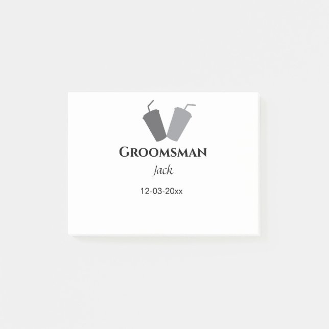 Notas Post-it® SIMPLE MINIMAL añada tu nombre personalizado groom (Anverso)