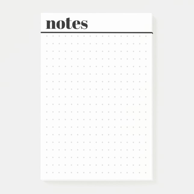 Notas Post-it® Simple Minimal Dot Grid Sticky Notes Pad (Anverso)