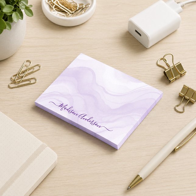 Notas Post-it® Simple Minimal Lavender Watercolor Personalized (Subido por el creador)
