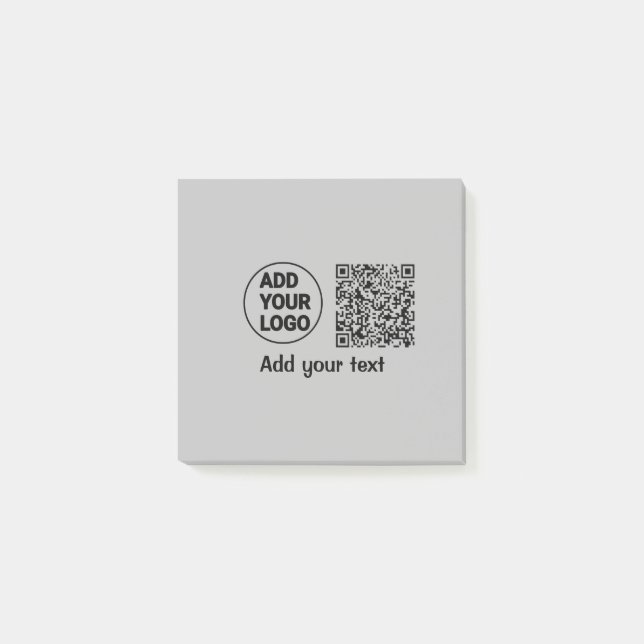 Notas Post-it® Simple minimal q r code add logo scan code name te (Anverso)