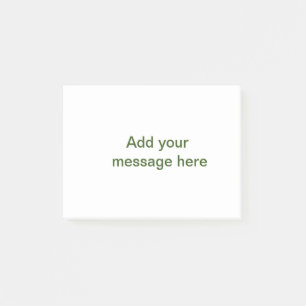 Notas Post-it® Simple minimal verde añade tu texto nombre foto pe