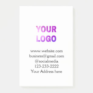 Notas Post-it® simple mínimo añadir su logotipo/diseño aquí texto