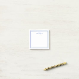 Notas Post-it® Simple Monograma Minimalista Azul Marino Dos Borde