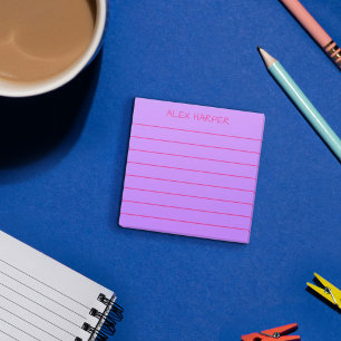 Notas Post-it® Simple púrpura y rosa Naranja Añadir nombre enlaza