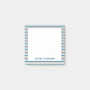 Notas Post-it® Simple raya azul y gris
