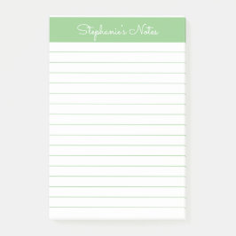 Notas Post-it® Simple Sage Green Lin Personalizado