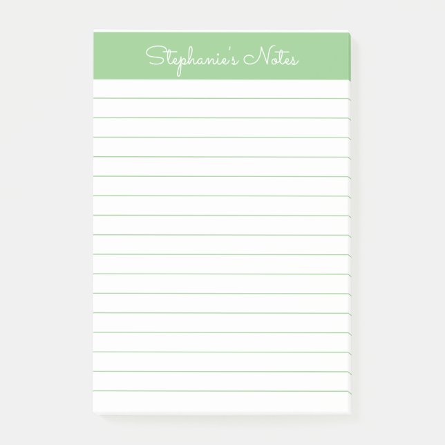 Notas Post-it® Simple Sage Green Lin Personalizado (Anverso)