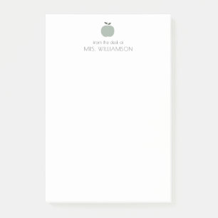 Notas Post-it® Simple Verde Salvia Cute Manzana Personalizado Pro
