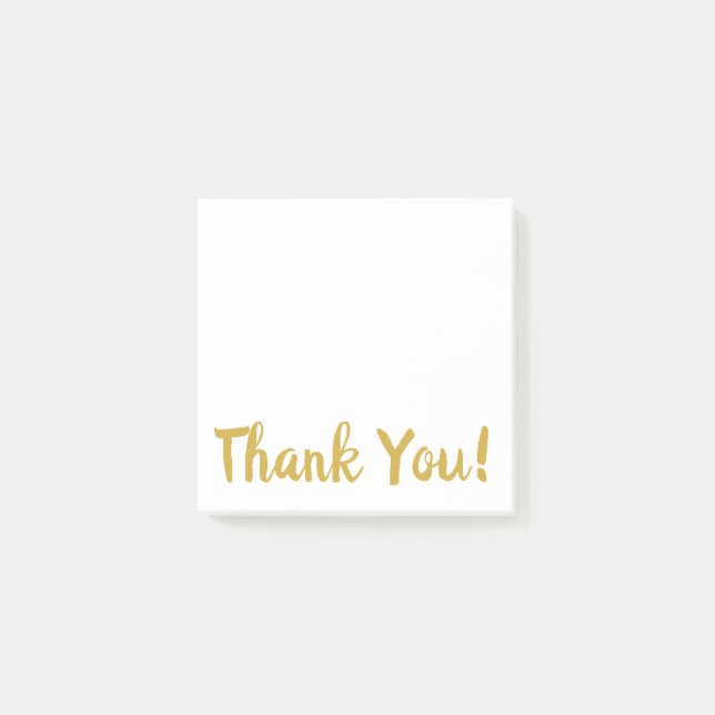 Notas Post-it® Simple White & Gold Gracias (Anverso)