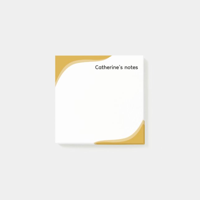 Notas Post-it® Simple yellow & black waves customizable (Anverso)
