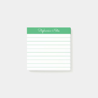 Notas Post-it® Simplemente Elegante Verde Personalizado Con Línea