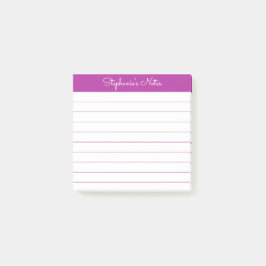Notas Post-it® Simply Modern Dark Pink Personalized Lined