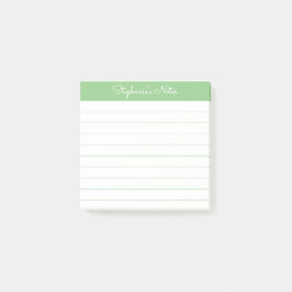 Notas Post-it® Simply Modern Sage Green Personalized Lined