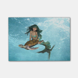 Notas Post-it® Sirena con la tortuga de mar