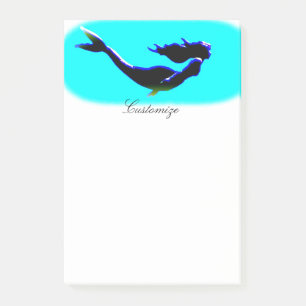 Notas Post-it® sirena negra nadadora submarina