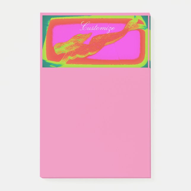 Notas Post-it® sirena roja de natación submarina (Anverso)
