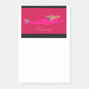 Notas Post-it® sirena rosa de baño submarina