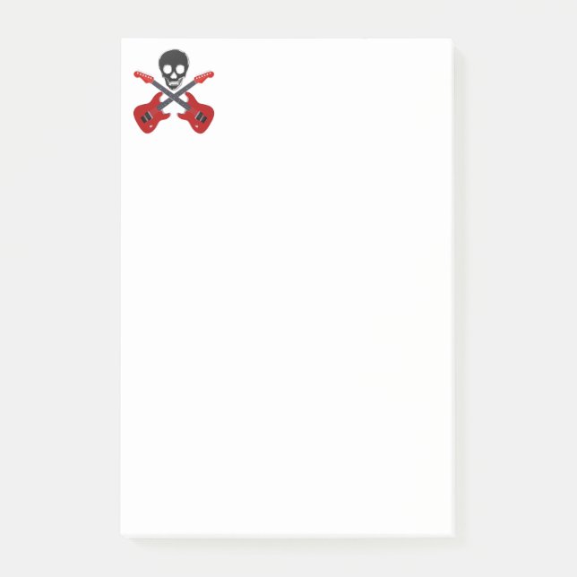 Notas Post-it® Skull y las guitarras cruzadas (Anverso)
