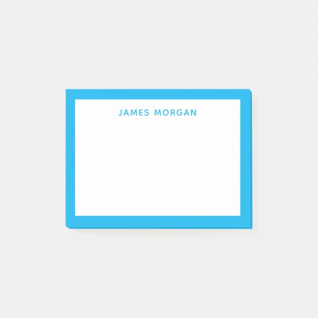 Notas Post-it® Sky Blue Modern Name Professional (Anverso)