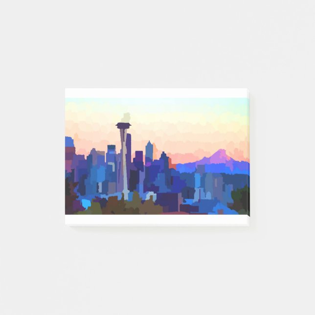 Notas Post-it® Skyline Seattle Washington (Anverso)