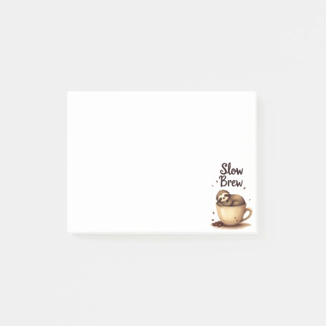 Notas Post-it® Slow Brew Coffee Sloth (Anverso)